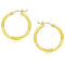 14k Yellow Gold Diamond Cut Hoop Earrings (25mm)